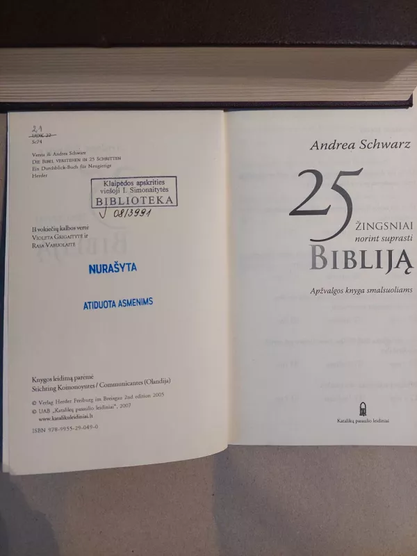 25 žingsniai norint suprasti Bibliją - Andrea Schwarz, knyga 4