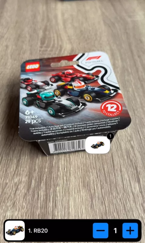 Lego Minifigures F1 Collectible Race Cars Red Bull Racing RB20 71049 - , stalo žaidimas 4