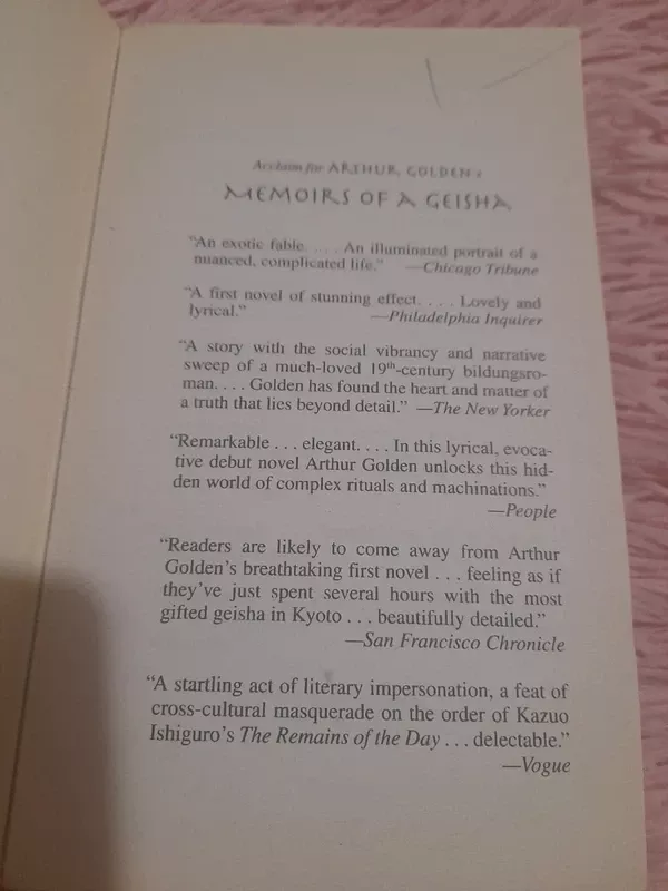 Memoirs of A Geisha - Arthur Golden, knyga 4