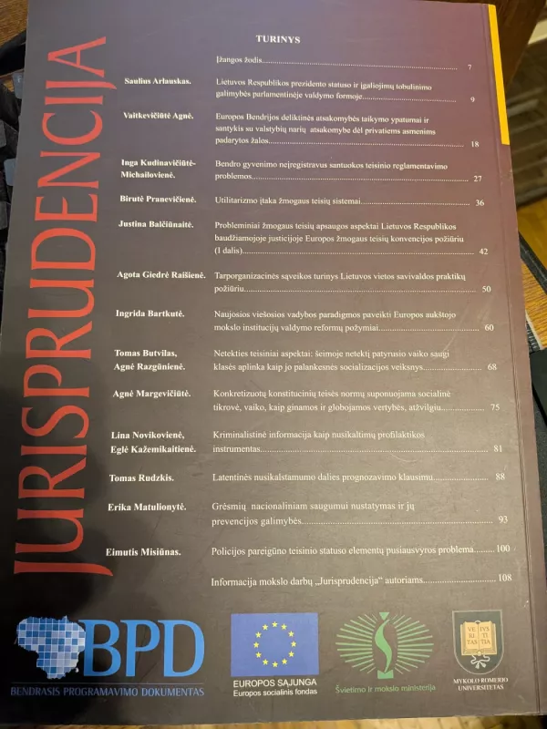 Jurisprudencija. Mokslo darbai. 2008 m. nr. 4 - Jungtinis autorių kolektyvas, knyga 2