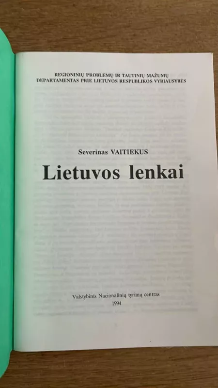 Lietuvos lenkai - Severinas Vaitiekus, knyga 3