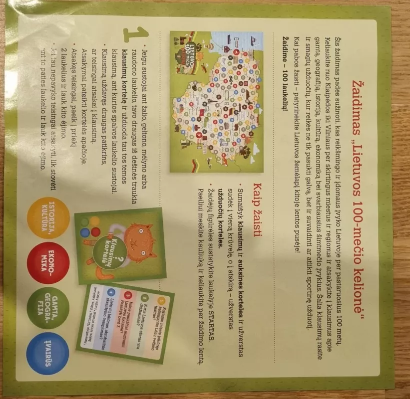 Lietuvos šimtmečio kelionė stalo žaidimas - , stalo žaidimas 5