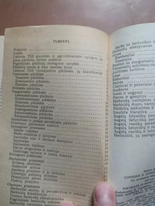 Piktžolės ir herbicidai - J. Monstvilaitė, knyga 5