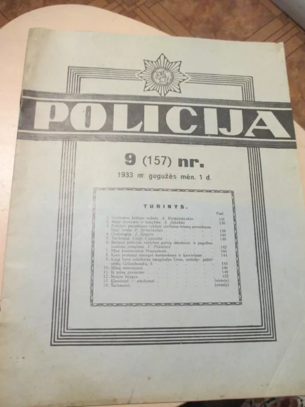 Policija Nr. 9, 1933 m. - Autorių kolektvas, knyga 3