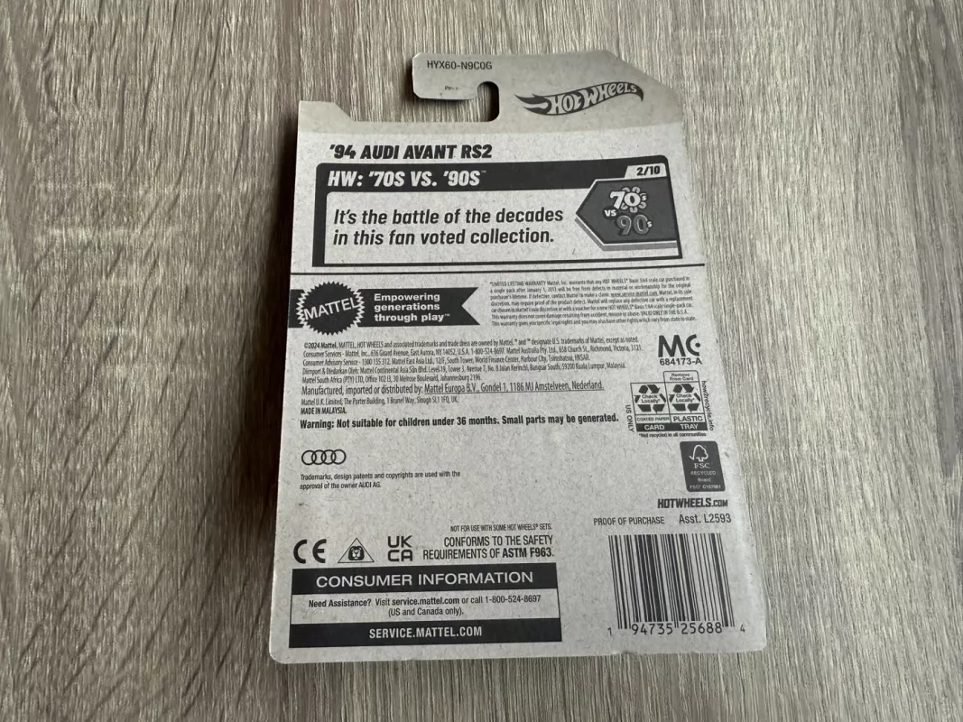 94 Audi Avant RS2 Hot Wheels Long Card - , namai ir interjeras 6
