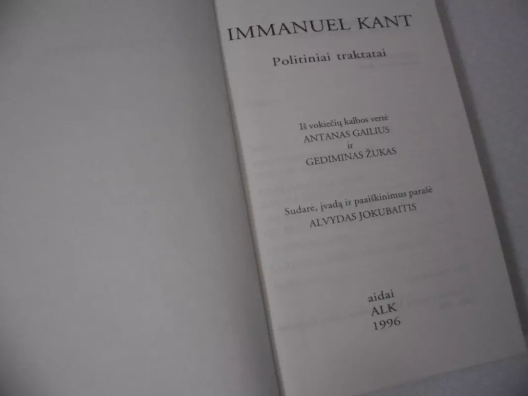 Politiniai traktatai - Imanuelis Kantas, knyga 3