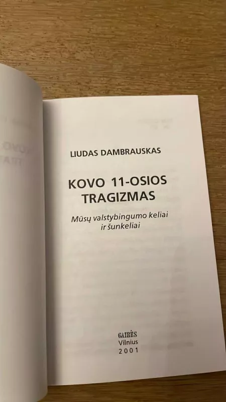 Kovo 11-osios tragizmas - Liudas Dambrauskas, knyga 3