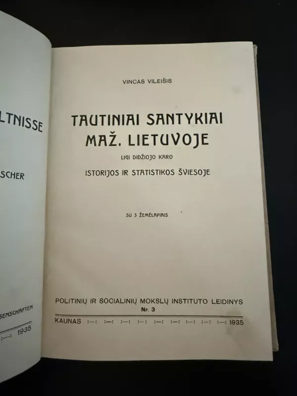 Tautiniai santykiai Maž. Lietuvoje - Vincas Vileišis, knyga 4