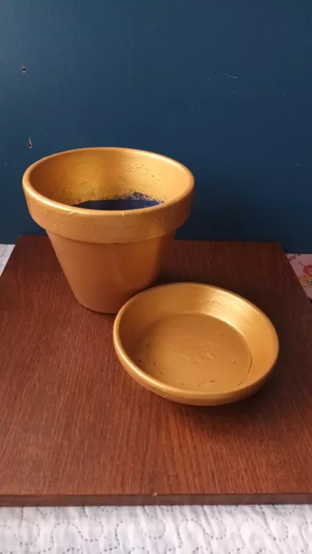 Keraminis vazonas gėlėms su lėkštute, 18cm skersmuo. - , namai ir interjeras 4