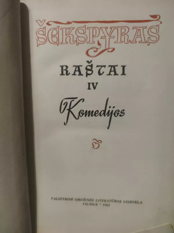 Raštai (III tomas): Komedijos - Viljamas Šekspyras, knyga 3