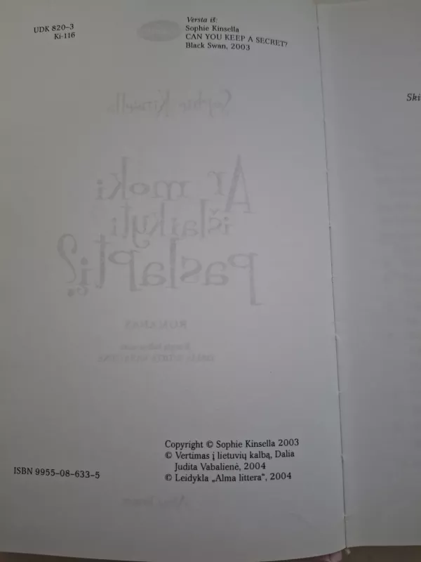 Ar moki išlaikyti paslaptį? - Sophie Kinsella, knyga 6