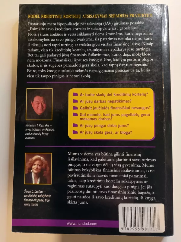 Turtingojo tėčio vadovas, kaip tapti turtingam neatsisakant kreditinių kortelių - Robert T. Kiyosaki, Sharon L.  Lechter, knyga 3