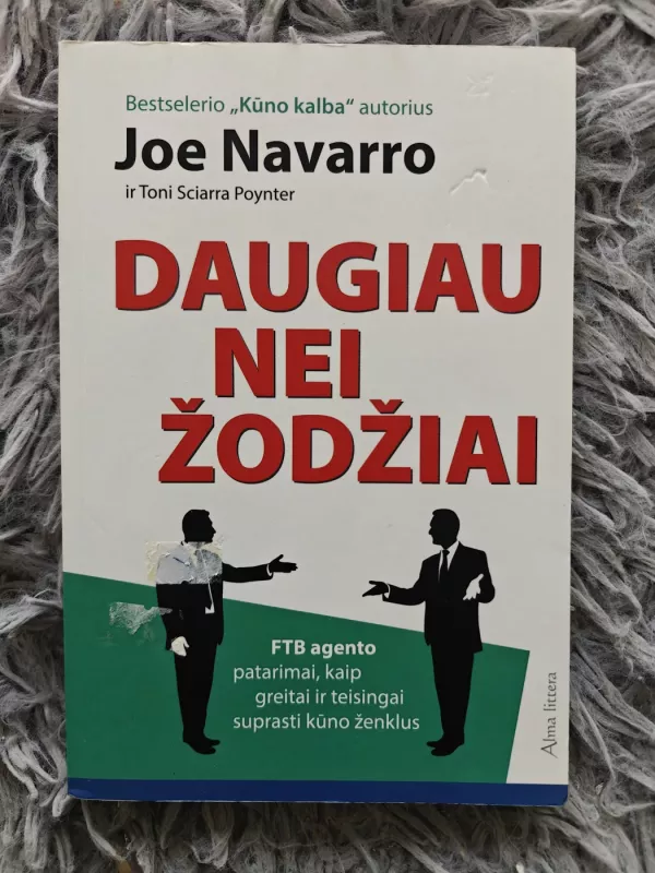 Daugiau nei žodžiai. FTB agento patarimai, kaip greitai ir teisingai suprasti kūno ženklus - Joe Navarro, knyga 2