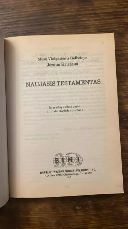 Naujasis testamentas - Algirdas Jurėnas, knyga 3