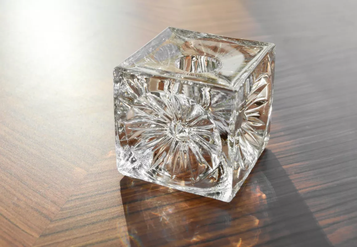 Vintage Sklo Union Rudolf Jurnikl krištolo žvakidė - , namai ir interjeras 5