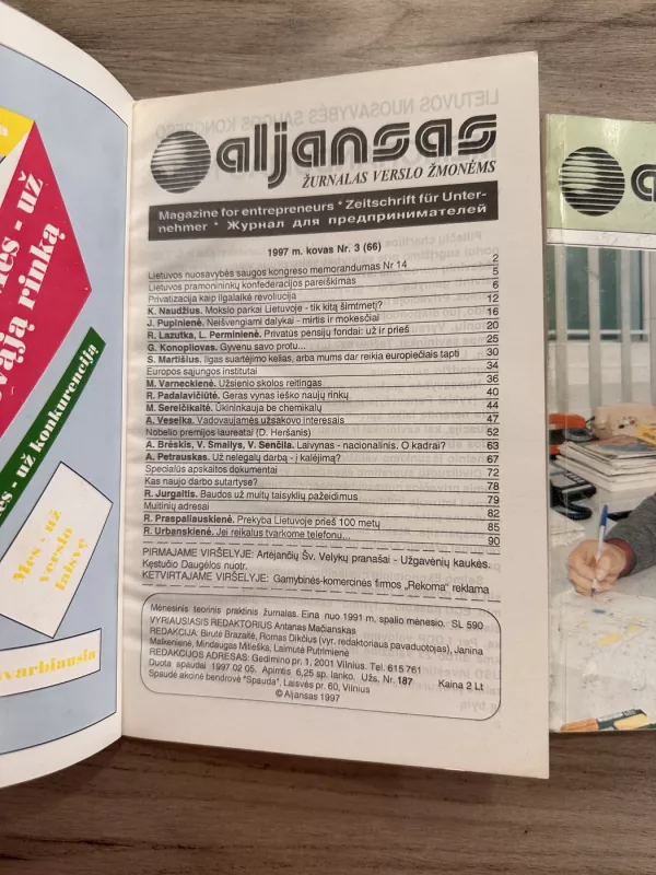 Aljansas: Žurnalas verslo žmonėms. 1997 m. sausis-kovas - Antanas Mačianskas, knyga 3