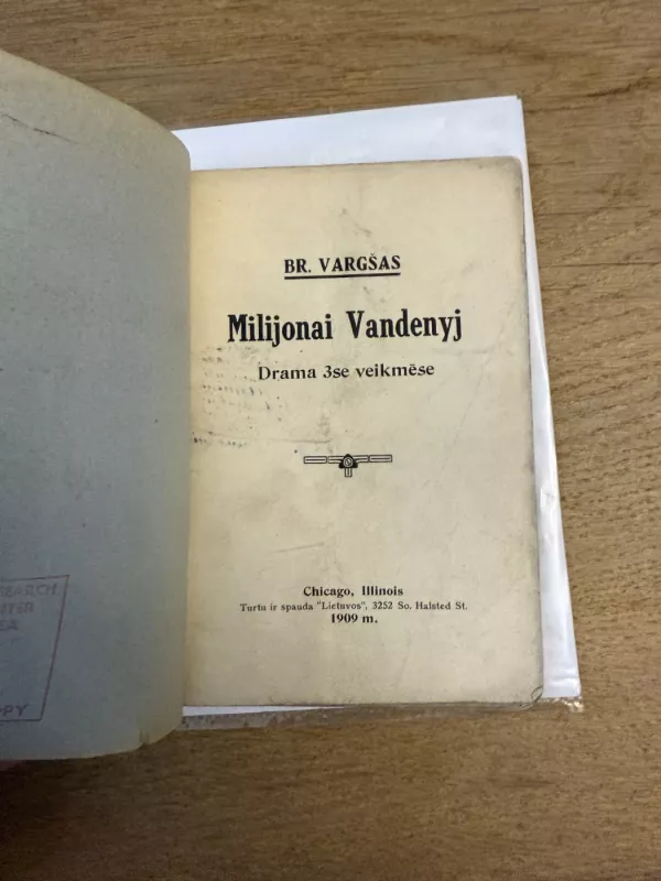 Milijonai vandenyj. Drama - Bronius Laucevičius-Vargšas, knyga 3