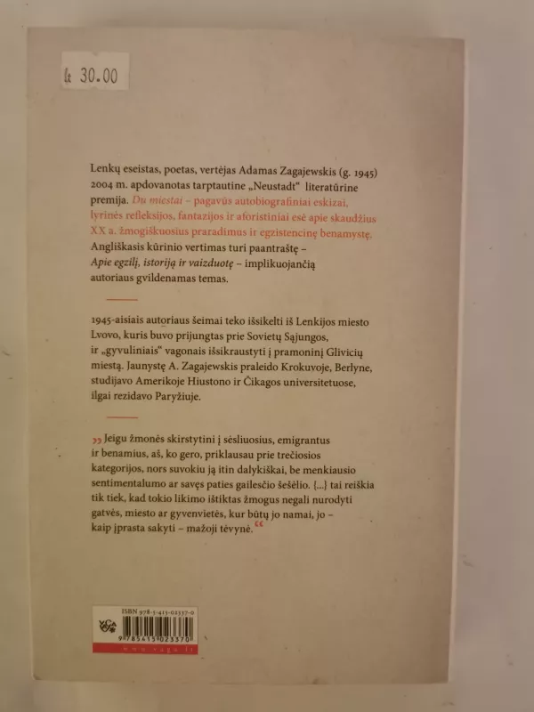 Du miestai - Adam Zagajewski, knyga 6