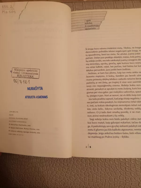 Tylintys tekstai: Užrašai iš raudonojo sąsiuvinio 1971-2001 - Marcelijus Martinaitis, knyga 6