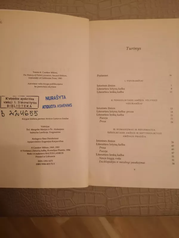 Lenkų literatūros istorija - Czeslaw Milosz, knyga 4