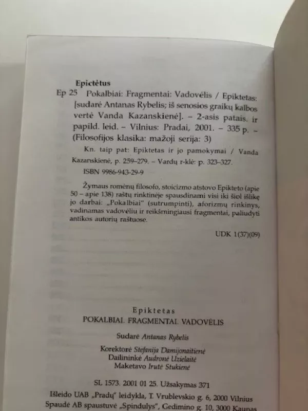 Epiktetas. Pokalbiai, fragmentai. Vadovėlis - Epiktetas, knyga 4