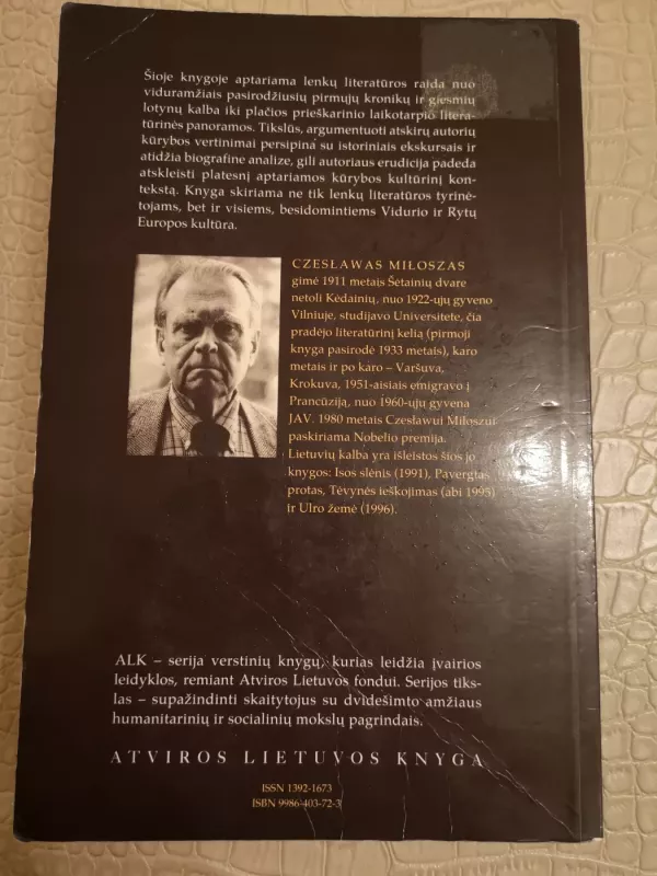 Lenkų literatūros istorija - Czeslaw Milosz, knyga 3