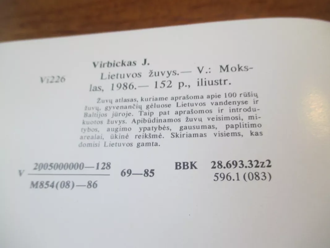 Lietuvos žuvys - Juozas Virbickas, knyga 5