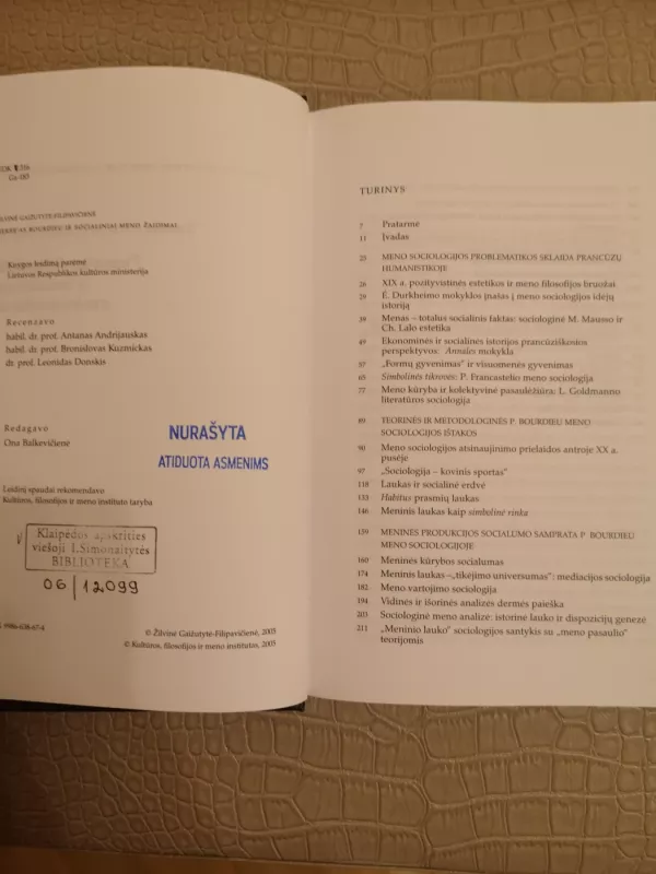 Pierre'as Bourdieu ir socialiniai meno žaidimai - Autorių Kolektyvas, knyga 5
