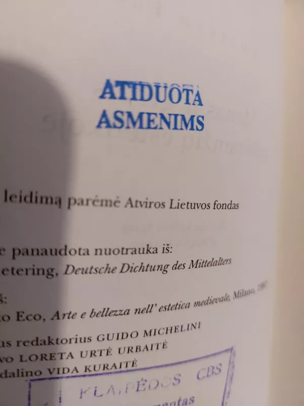 Menas ir grožis viduramžių estetikoje - Umberto Eco, knyga 2