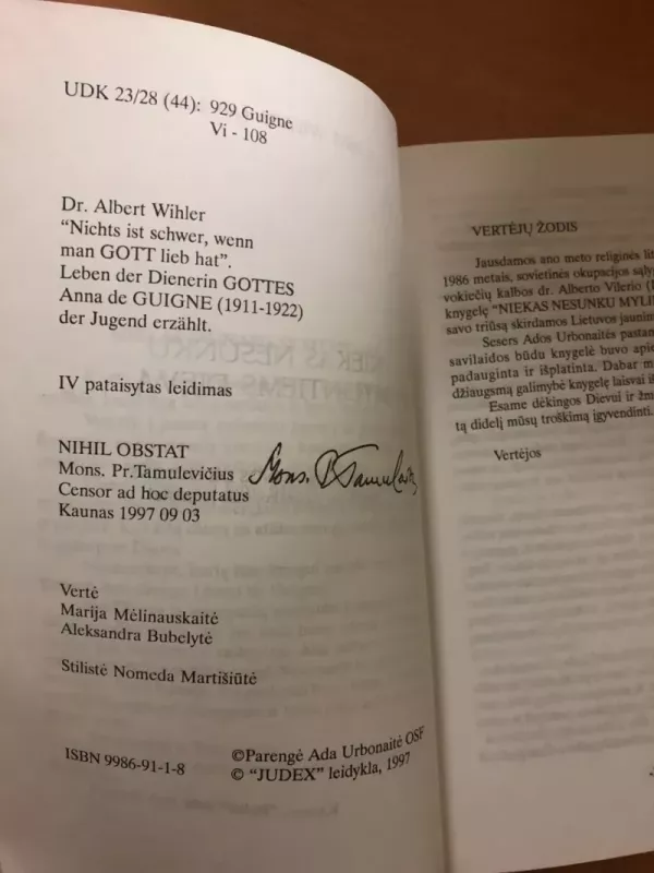 Niekas nesunku mylintiems Dievą - Albert Wihler, knyga 6