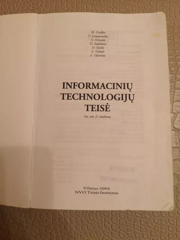 Informacinių technologijų teisė - Darius Sauliūnas, knyga 5