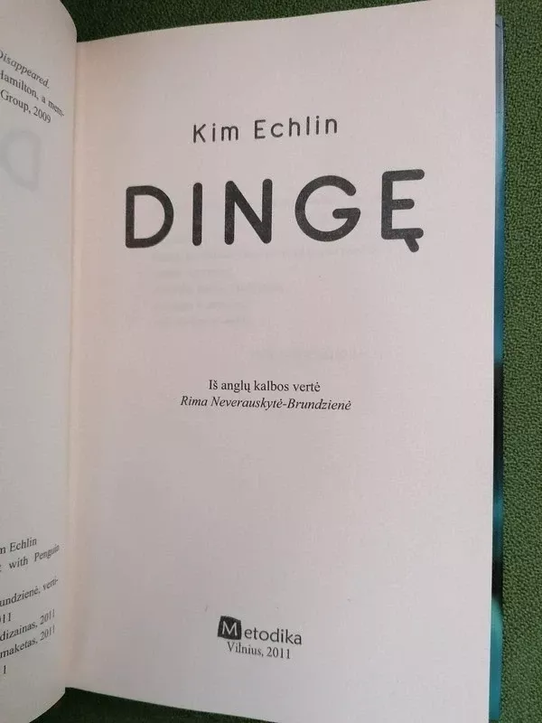 Dingę - Kim Echlin, knyga 3