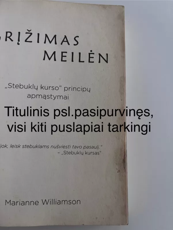 Grįžimas meilėn - Marianne Williamson, knyga 5