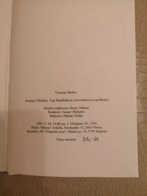 Motiejus Valančius. Tarp katalikiškojo universalizmo ir tautiškumo - Vytautas Merkys, knyga 5