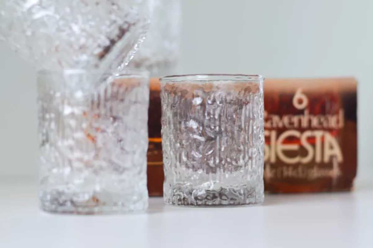 Vintage Ravenhead Glass England John Clappison krištolo stiklinė Siesta - , namai ir interjeras 2