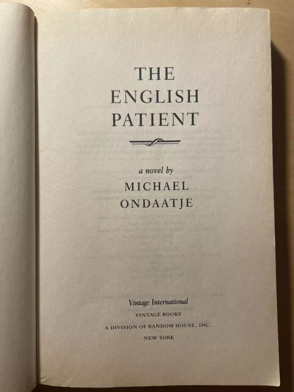 The English Patient - Michael Ondaatje, knyga 4