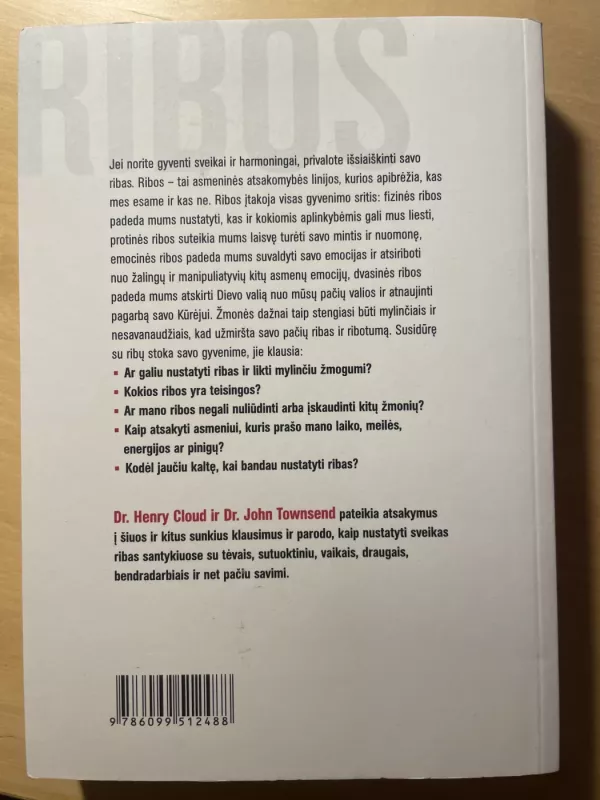 Ribos. Kada sakyti „taip“, kaip sakyti „ne“, kad patys tvarkytumėte savo gyvenimą - Dr. Henry Cloud ir Dr. John Townsend, knyga 3