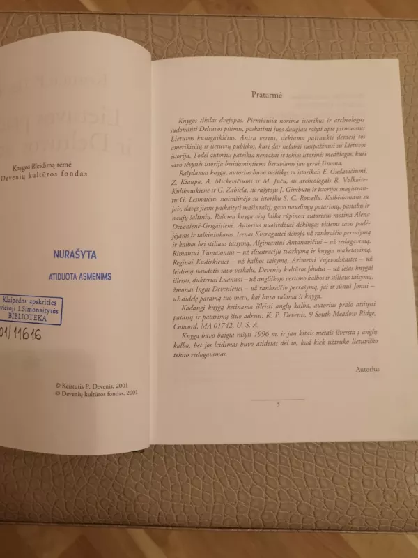 Lietuvos pradžia ir deltuvos istorija - Keistutis P. Devenis, knyga 5