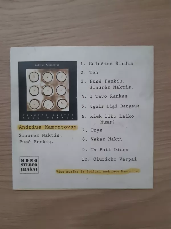 Šiaurės naktis. Pusė penkių. - Andrius Mamontovas, plokštelė 3