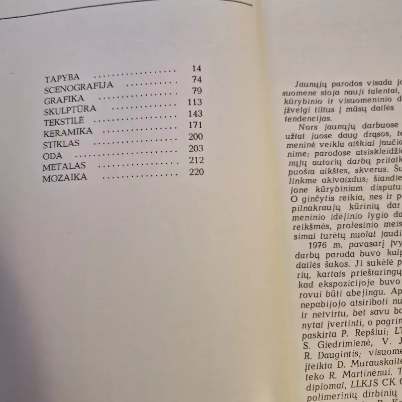 RESPUBLIKINĖ JAUNŲJŲ DAILININKŲ KŪRYBOS PARODA 1976 - Autorių kolektyvas (įvairūs), knyga 3