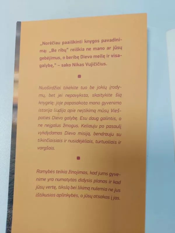 Be ribų - Nick Vujicic, knyga 3