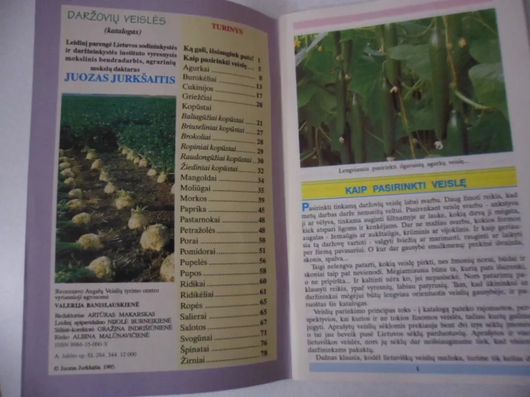 Daržovių veislės. Ankstyvos ir vėlyvos... Laukui ir šiltnamiui... Šeimai ir turgui.. - Juozas Jurkšaitis, knyga 3