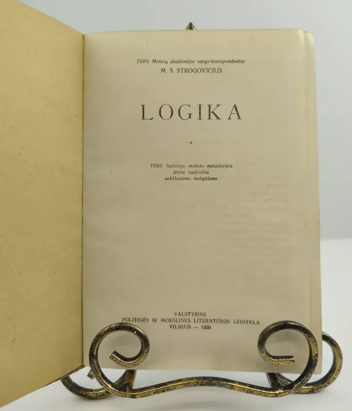 Logika 1950m. - M. S. Strogovičius, knyga 4