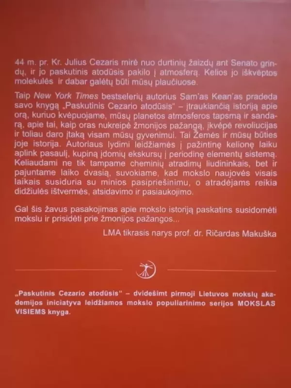 Paskutinis Cezario atodūsis: mus supančio oro paslaptys - Sam Kean, knyga 3