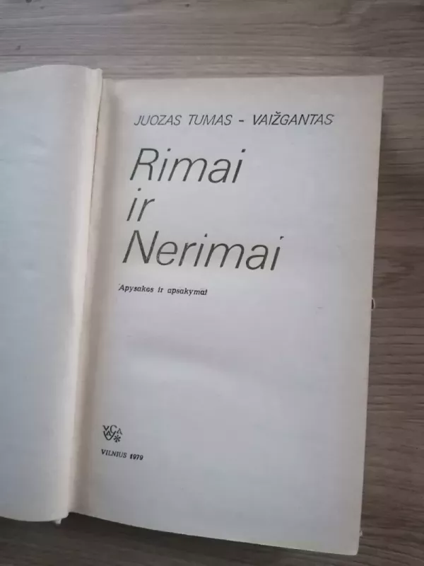 Rimai ir Nerimai -  Vaižgantas, knyga 3