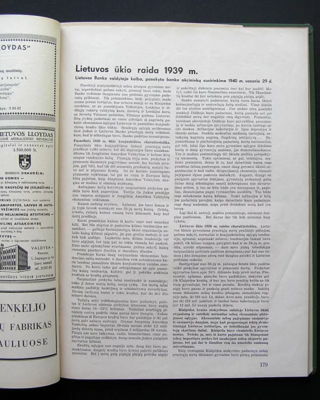 Tautos ūkis 1940 - Vyr. redaktorius Vladas Juodeika, knyga 6