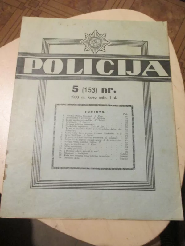 Policija Nr. 5, 1933 m. - Autorių kolektyvas, knyga 3