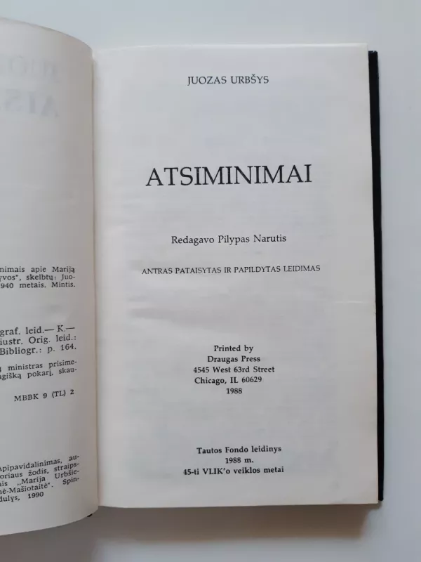 Atsiminimai - Juozas Urbšys, knyga 3