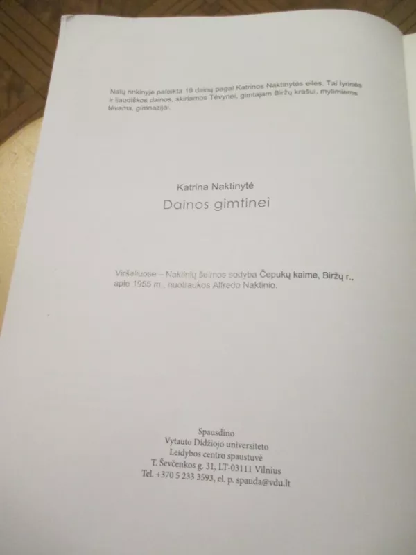 Dainos gimtinei - Katrina Naktinytė, knyga 4