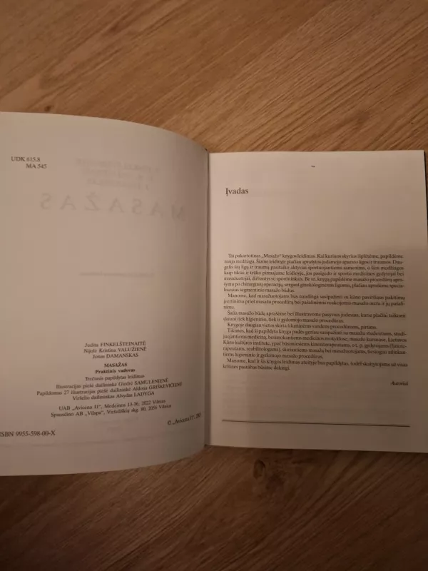 Masažas - Judita Finkelšteinaitė, Nijolė-Kristina Valužienė, Jonas Damanskas, knyga 3